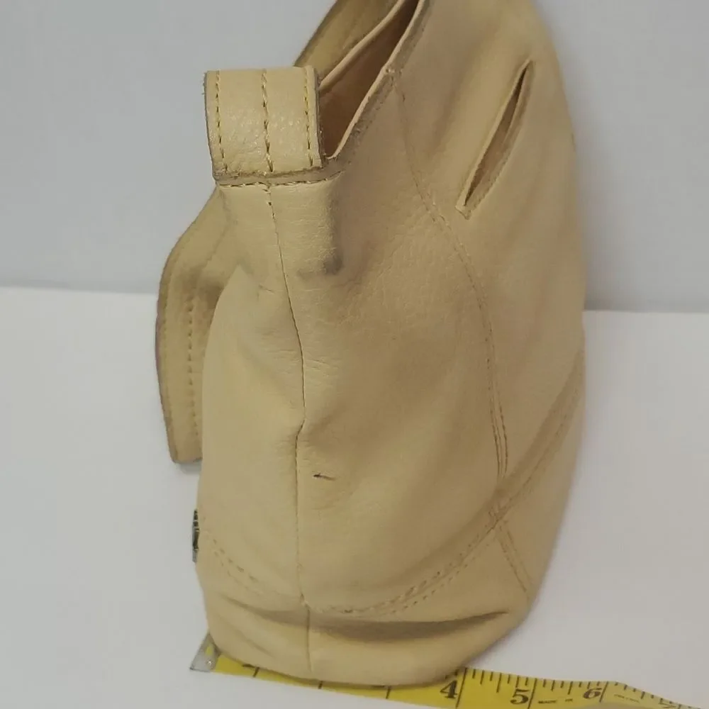 The Sak De Young Yellow Pebble Leather Hobo Shoulder Bag Top Zip
